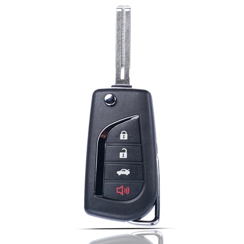 SUPALAND Key Fob Fits for Toyota Camry Corolla 2018 2019 2020 2021 2022 2023 2024 2025 Keyless Entry Remote Control Flip Key Replacement FCC ID: HYQ12BFB P/N:89070-06790 4 Button H Chip