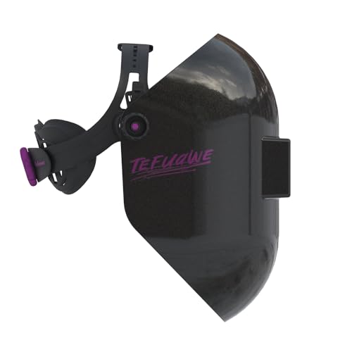 Tefuawe Black Chopped Fiberglass Sugar Scoop Welding Helmet, Medium Cut Top and Bottom Pipeline Welding Hood