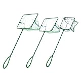 COOLHIYA 3Pcs Handheld Fishing Net for Aquarium Cleaning Portable Fish Nets with Non Slip Handle for Easy Catching and Maintenance Compact for Fish Tanks