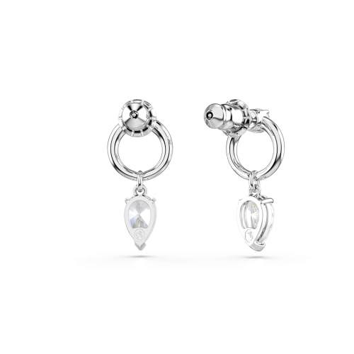 Swarovski Mesmera drop earrings, Mixed cuts, White, Rhodium Finish4
