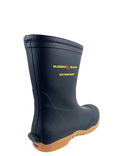 Rugged Shark Men's Great White Fishing Boots, Waterproof Deck Boots, Comfortable No-Slip Sole, Navy Blue, Men's Size 10 #TOP4