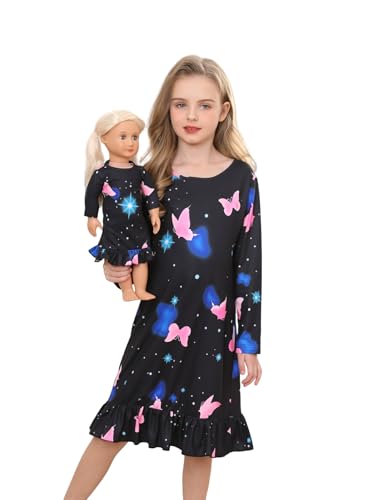 Bow Dream Toddler Girl Dress Cute and Matching American Girl Doll Clothes Accessories for Girls Dresses Butterfly Size 110