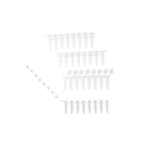 neoLab Polypropylen PCR-Tube mit Deckel, Unsteril, Transparent, 0.2ml 8er-Streifen, 125 Stück