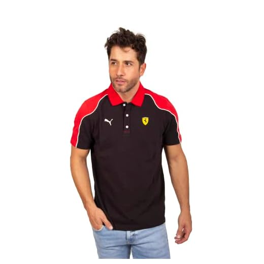 PUMA Men's Standard Scuderia Ferrari Race Polo, Black 23, Large