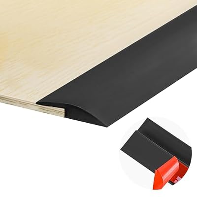 3.3Ft Carpet Floor Transition Strip, Self Adhesive Floor Edging Trim Strip, PVC Threshold Cover for Doorway, Floor Divider Strip Suitable for Threshold Transitions with a Height Less Than 5 mm - Black