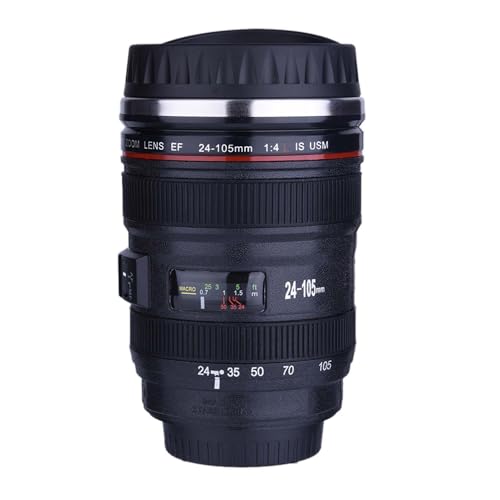 Walfront Tasse Isolée en Forme d'objectif d'appareil Photo Tasse de Voyage en Acier Inoxydable 400...