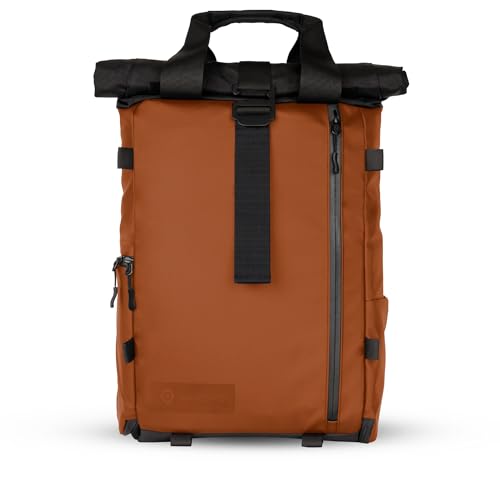 Image of WANDRD PRVKE Lite: Weather-Resistant Travel & Camera Backpack with Laptop Sleeve, Quick Side Access, Clamshell Opening - Ideal Photography & Travel Bag (Sedona Orange)
