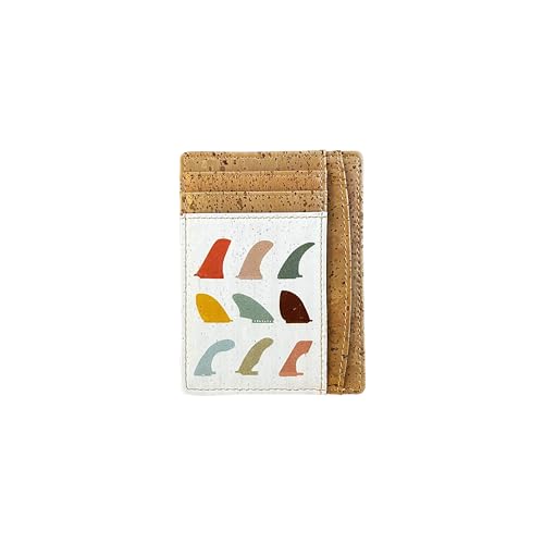 Cork Wallet - Cork Card Holder - Art Print - Eco Friendly – Vegan Non-Leather -Sustainable - Minimalist (Line em' up)