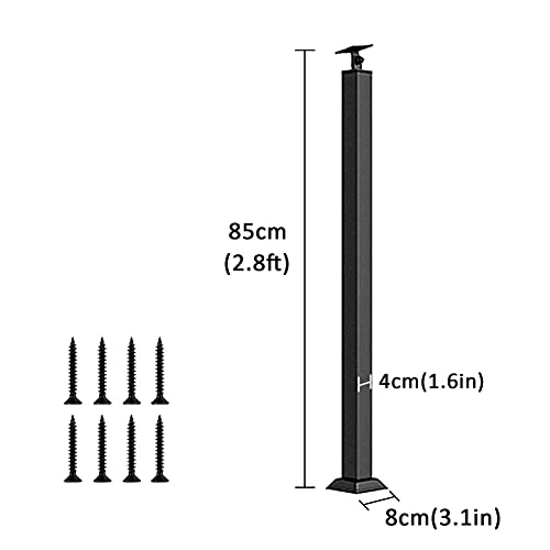 Barre de fer en métal et rampe en bois noble pour marches extérieures - 3