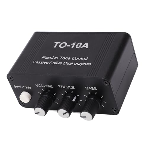 Ecualizador Pasivo Profesional con Control de Graves y Agudos, Carcasa de Metal, Controlador de Volumen para Estudio Casero, Sistema de Música PC, Entrada/Salida 3.5 mm, Alimentación 12 V miniatura 7