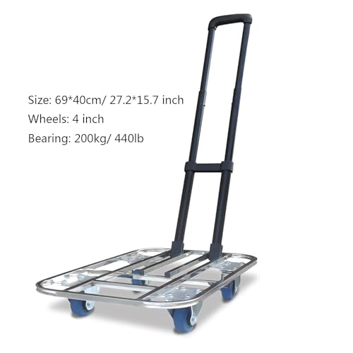 Carretilla de plataforma plegable acero inoxidable con ruedas miniatura 2