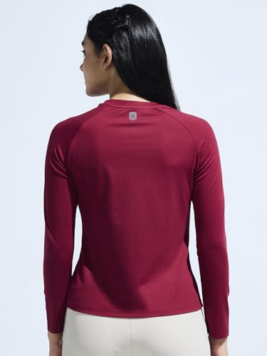 Image of Women's Stretchable Raglan Full Sleeve Graphic Print TEE for Everyday WEAR | Moisture-Wicking TEES for Girls | Women Smooth and Soft Finish Tshirt | Full Length Yoga Tshirt for Girls