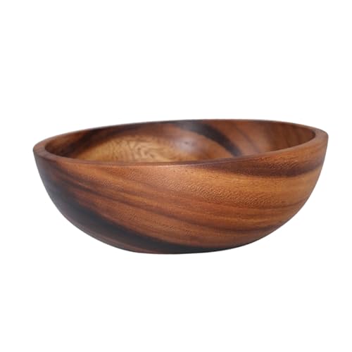 MAGICLULU Cuenco De Madera Natural 24x7,5 Cm Tazón De Cocina para Ensaladas Cuenco De Casa Saludable y Seguro Uso Doméstico