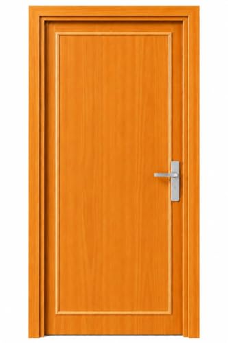 Image of PVC Door with Frame, 30 mm Thick, 27 x 81 Inches (2.25 x 6.75 ft), Light Brown Color, Waterproof, Termite Resistant, 550 Density, 12 kg