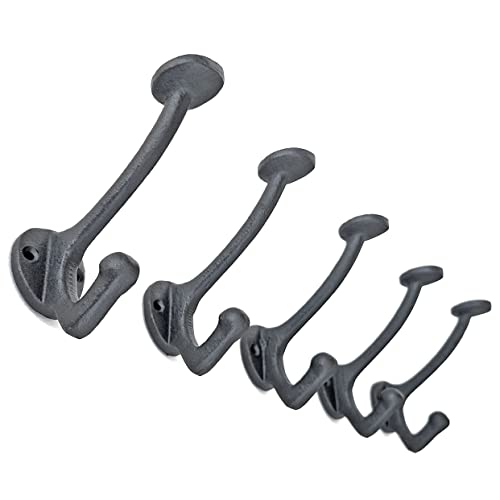 Ambipolar 5-Pack Vintage Decorative Cast Iron Wall Mounted Coat Hooks thumb #2