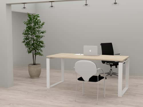 Mesa De Oficina Con Estructura De Marco Cerrado Blanco, Para Teletrabajo, Despachos, Sala De Estudios Y Ordenadores. Con Gran Amplitud Para Dar Más Comodidad. Acacia, 160x80 Mesa De Oficina Con Estructura De Marco Cerrado Blanco, Para Teletrabajo, Despachos, Sala De Estudios Y Ordenadores. Con Gran Amplitud Para Dar Más Comodidad. Acacia, 160x80