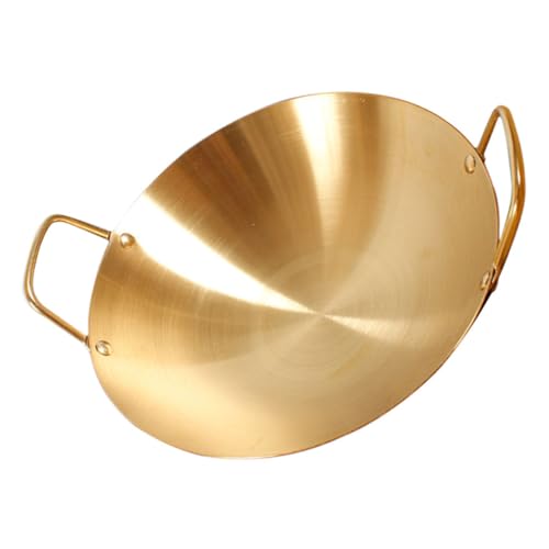 COLLBATH Olla De Alcohol De Doble Asa 22 Cm Dorada Resistente Para Cocinar