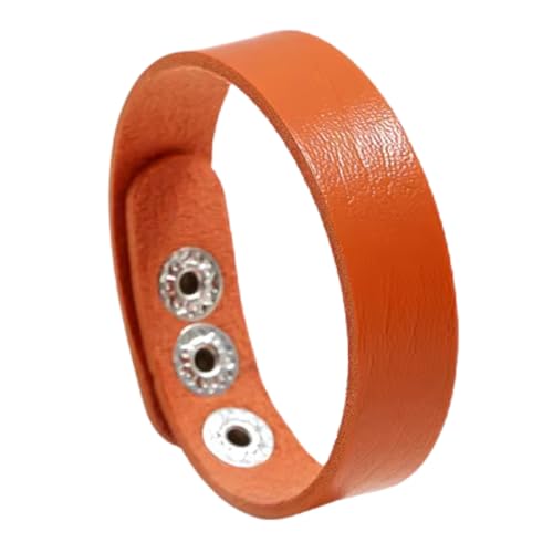 Image of THE MEN THING BLAZEFIT STRAP - 18mm Genuine Leather Bracelet with Stainless Steel Stud Button Closure for Men & Boys (6.6 /7.1 /7.6 inch)