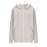 Hooded Sweatshirt With Eye Mask Zip Up Travel Hoodie With Arm Pocket Oversized Airplane Sleep Hooded Jacket Solid Fleece Casual Pullover Coats Flying Sleeping Autumn Tops 01 Khaki S