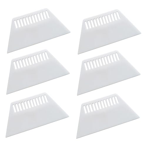 NULYLU Scraper Film Tool 6 Pack White Plastic Film Decal Scraper Wall Sticker and Paint Removal Tool Smooth Edge for Easy Use