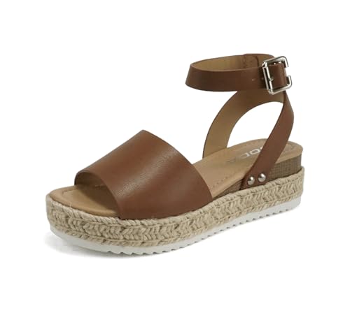 Image of Soda Little Kids /Children /Girls Topic-IIS Espadrille Flatform Wedge Open Toe Sandals