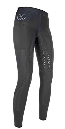 Leggings de equitation fille HKM avec fond en silicone mesh classique