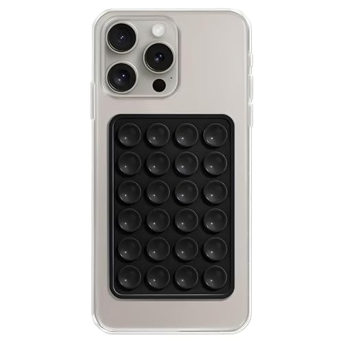 Image of Gladiadora Suction Phone Case, Phone Suction Sticker, Silicone Anti-Slip Silicone Multipurpose Hands-Free Sticky Pads Grip, Videos Mirror Shower (Black Pack of -2)