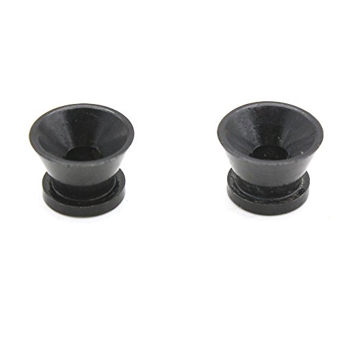 Henniu 2 pçs pinos de trava de alça de guitarra Peg metal preto/prata para guitarra elétrica acústic