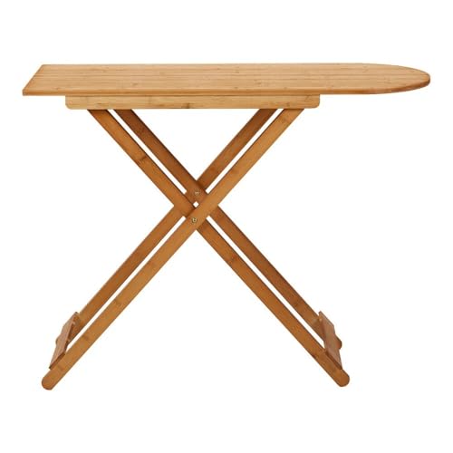 Image of Foldable Wooden Study Table for Home & Office, Portable Laptop Desk, Space Saving Folding Computer Table for Bedroom, Living Room Natural Wood Finish.