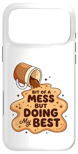 Bit of a Mess But Doing My Best ���ڂꂽ�R�[�q�[�O���t�B�b�N �X�}�z�P�[�X iPhone 17 Pro Max �p