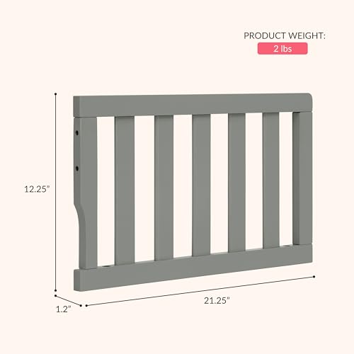 Image of Dream On Me Toddler Guard Rail for Convertible Crib, Solid Wood Bed Rail for Toddler Bed Conversion, Sea Grass