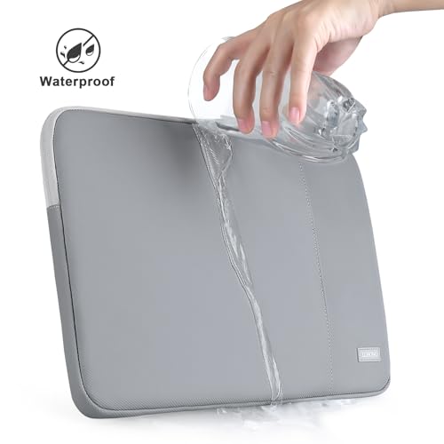 Image of PU Leather Portable Monitor Case 15.6 Inch, Protective Carrying Sleeve for Most 15.6 in Monitors,Water Resistant Portable Computer Laptop Display Bag with Accessory Pocket,Size-15.3 inchx9.8 inch Gray