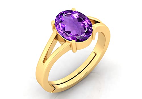 Mtrolls 5.25 Ratti Gold Amethyst Ring 4,50 Karat Katela Original zertifizierter natürlicher Amethyst für Männer und Frauen Größe S Sterling Silber Klein Sterling Silber Klein Sterling Silber Klein