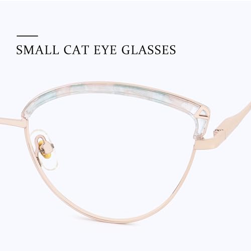 Image of Zeelool Cat Eye Blue Light Blocking Glasses Metal Frame for Women ZJGX672183-05B Flower