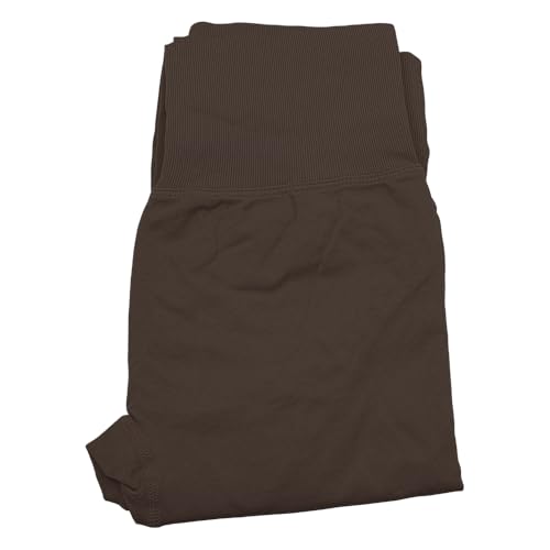 Ventre plat sans compression : legging taille haute marron XL doux