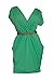 eVogues Plus Size Deep V-Neck Wrap Bodice Dress