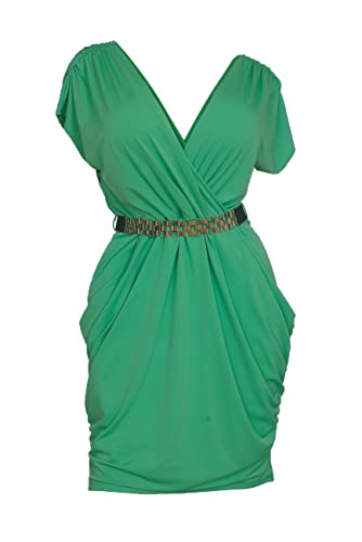 Amazon.com: eVogues Plus Size Deep V-Neck Wrap Bodice Dress (1x, Apple Green)  : Clothing, Shoes & Jewelry