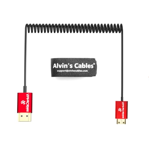 Alvin's Cables Mini HDMI de alta velocidade 8K para cabo enrolado HDMI, alumínio 8K @60Hz 4K @240Hz