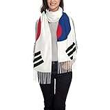 ZGXJJPP South Korean Flag Poncho Winter Large Scarf Shawl Bandana Neck Wrap For Women