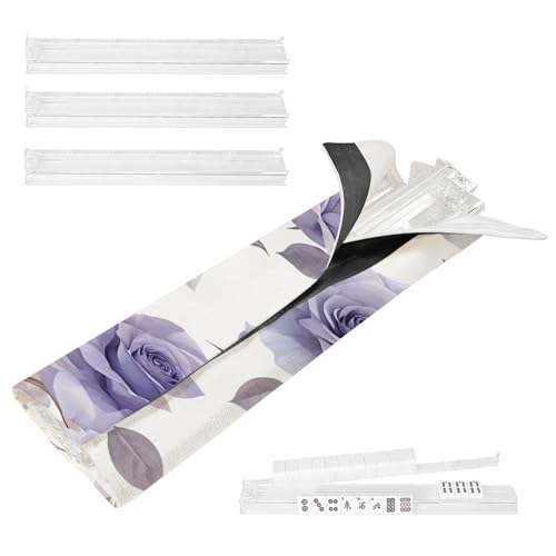 Set 4 Racks y Empujadores Mahjong Diseño Floral Morado miniatura 1