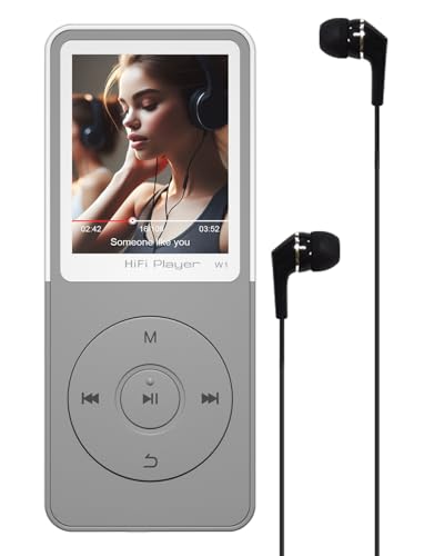 Mp3 Mp4 Player with Bluetooth for Kids, 16GB Classic Portable Walkman Mp3 Music Player with FM Radio, E-Book, Recording, Digital HiFi Sound Audio Music Devices Play up to 50 Hours…