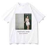 GJRJS Merch Dove Cameron T-Shirt Amples Manches Courtes Graffiti,Blanc,M