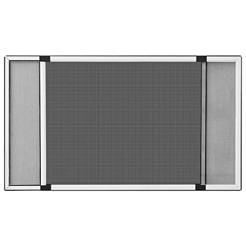Moustiquaire télescopique pour fenêtre, blanc, avec cadre en aluminium et filet en fibre de verre, (100-193) x 75 cm, sans perçage, pour fenêtres avec...