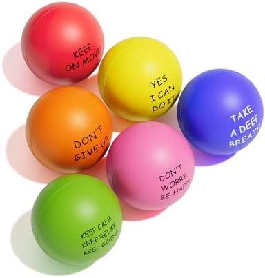 KDG Motivational Stress Balls(6 Pack) for Kids and Adults,Stress ...