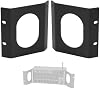 2 Pares de Orejas de Montaje Empotradas para Rack, Negras - Agujero Único | Soportes de acero reforzado con aberturas para cables para racks de 19 in; Compatible con Behringer XR16/XR18 y Midas MR16/MR18 2
