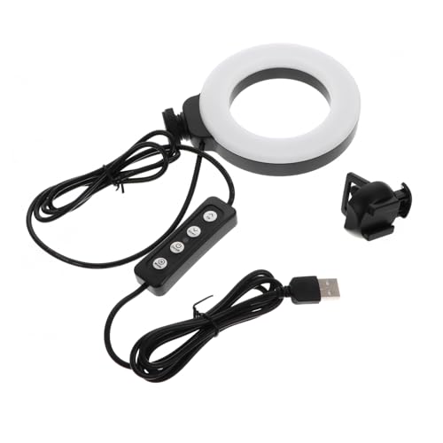 KONTONTY 4 Inch Led Video Light Soft Uniform Clip-on for Laptop for Remote Work Streaming