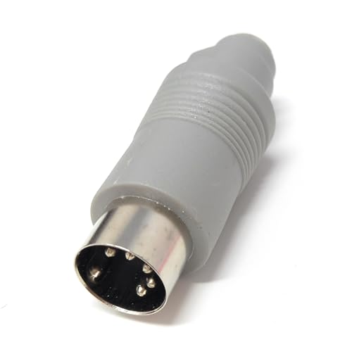6 Pin Mini-DIN PS/2 Female to 5 Pin DIN AT Male Adapter Cable Converter Compatible with Music Instruments, Keyboard