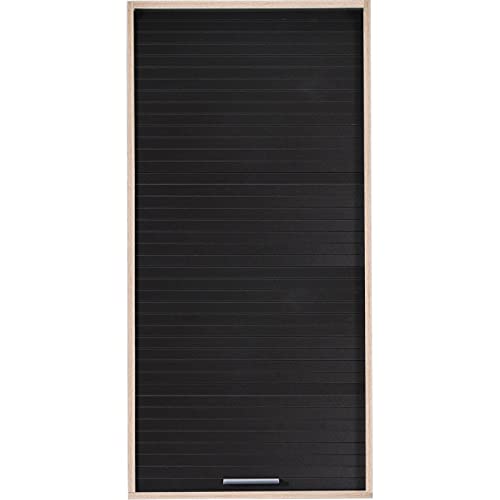 SIMMOB Meuble Haut de Cuisine Chêne Rideau Noir 4 Niches 60 x 124 x 35 cm