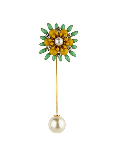 Knighthood Flower with Pearl and Swarovski Detailing Lapel Pin Badge Coat Suit Wedding Gift Party Shirt Collar Accessories Brooch for Men