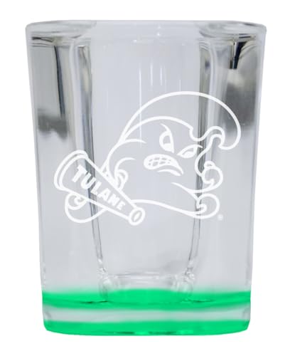 Vasos de Shot Cuadrados con Base Verde 2 oz, Pack de 2